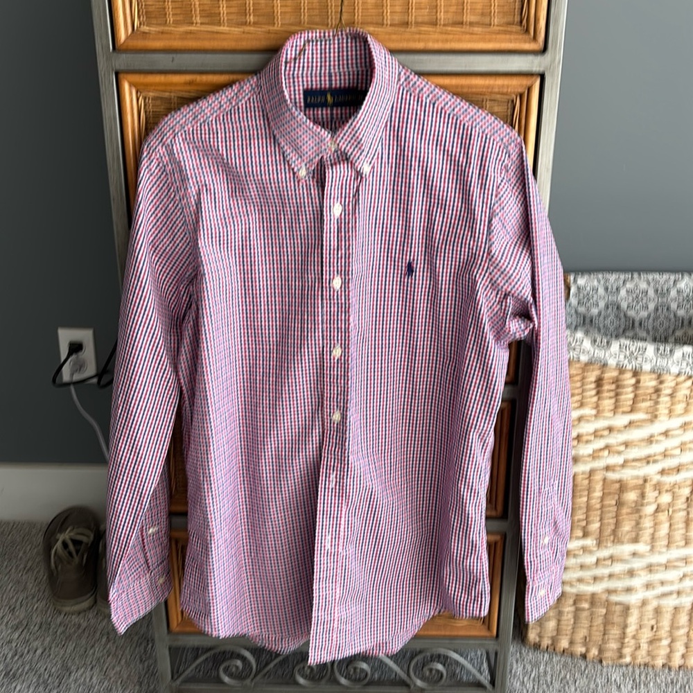 Men’s medium Ralph Lauren button down long sleeve shirt.
